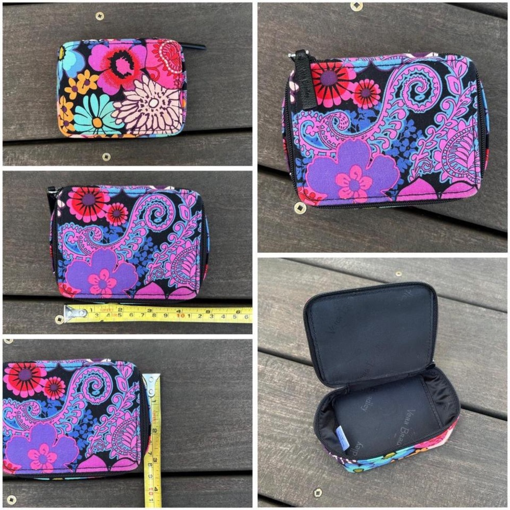 Purple Vera Bradley Multi-Colored Paisley Purse Travel Set - Picture 6 of 8